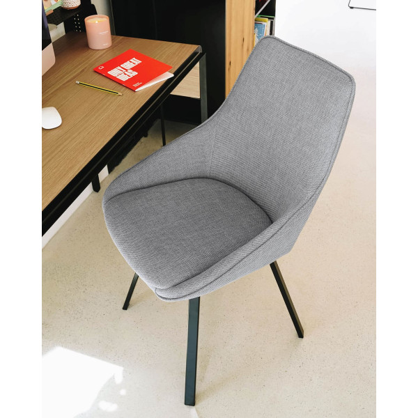 Стілець поворотний La Forma Haston CC1154PK03 Світло-сірий тканина-2