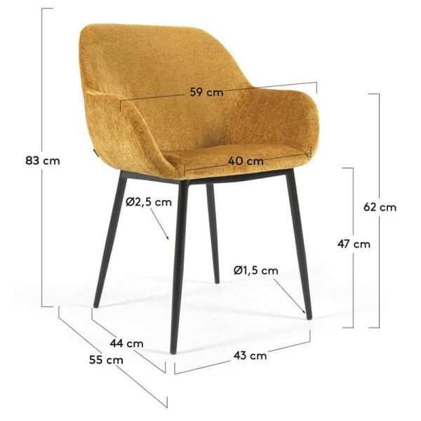 Стул La Forma KONNA CC0934BG81 Горчичный ткань-14