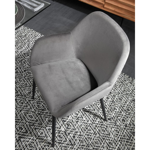 Стілець La Forma KONNA CC0934J03 Сірий оксамит-2