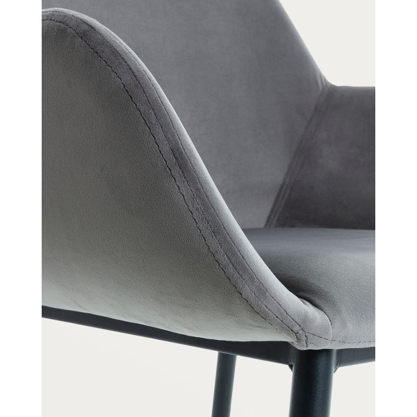 Стілець La Forma KONNA CC0934J03 Сірий оксамит-5