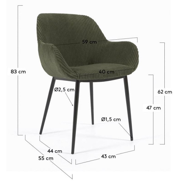 Стул La Forma KONNA CC0934LN19 Темно-зеленый вельвет-9