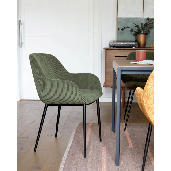 Стул La Forma KONNA CC0934LN19 Темно-зеленый вельвет-1
