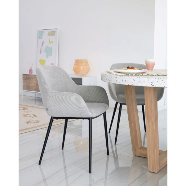 Стілець La Forma KONNA CC0934PN14 Світло-сірий вельвет-2