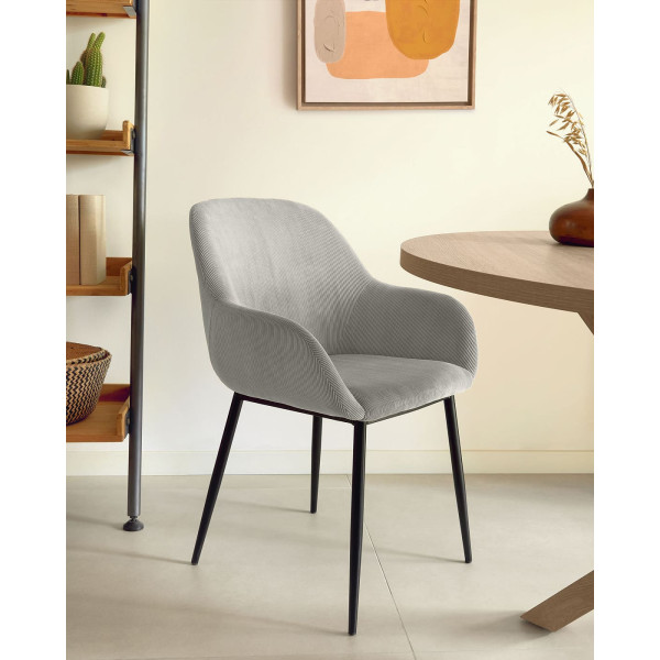 Стілець La Forma KONNA CC0934PN14 Світло-сірий вельвет-1