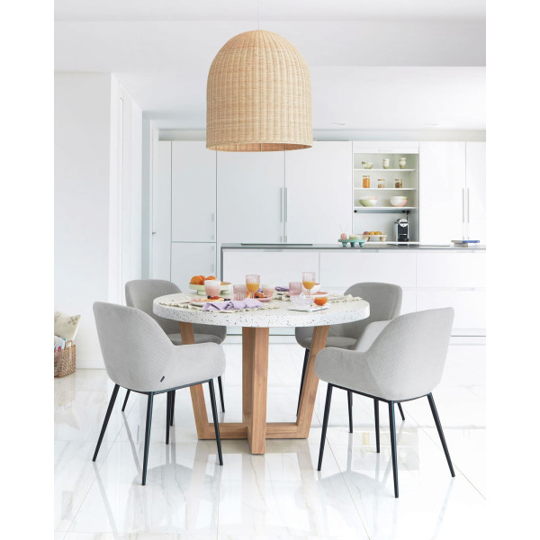 Стілець La Forma KONNA CC0934PN14 Світло-сірий вельвет-3