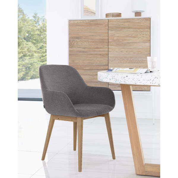 Стілець La Forma KONNA CC5212KY15 Темно-сірий тканина синель-1