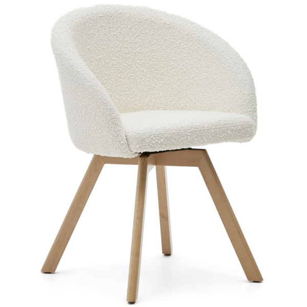 Поворотний стілець La Forma MARVIN C0100112TB05 Білий букле-0