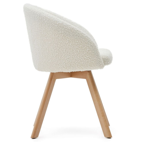 Поворотний стілець La Forma MARVIN C0100112TB05 Білий букле-6