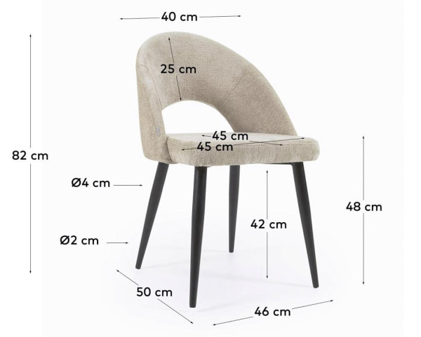 Стілець La Forma Mael CC2211BG12 Бежевий тканина-12
