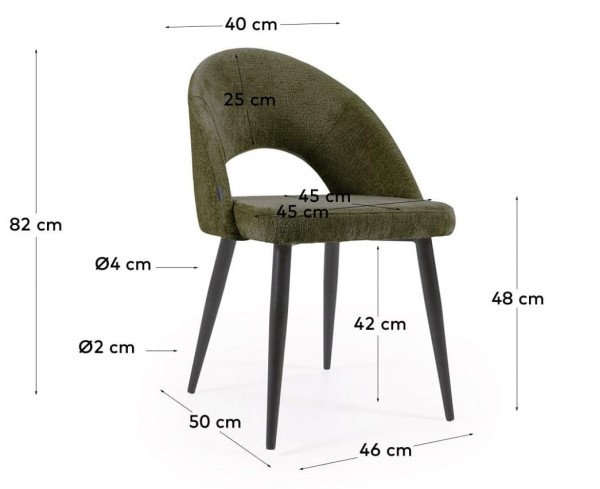 Стілець La Forma Mael Зелений CC2211BG19 тканина-9