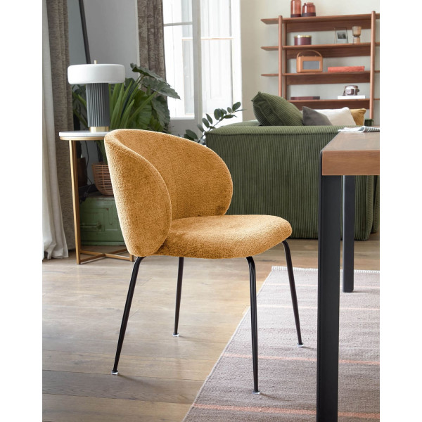 Стілець La Forma Minna CC1167BG81 Гірчичний тканина-1