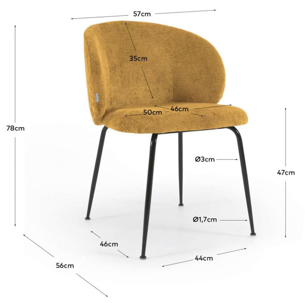 Стілець La Forma Minna CC1167BG81 Гірчичний тканина-9