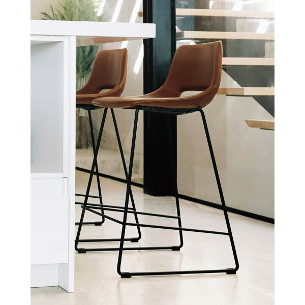 Полубарный стул La Forma ZIGGY CC0912U10H Коричневый экокожа-4