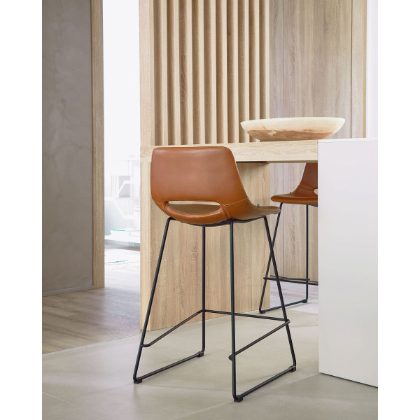 Полубарный стул La Forma ZIGGY CC0912U10H Коричневый экокожа-2