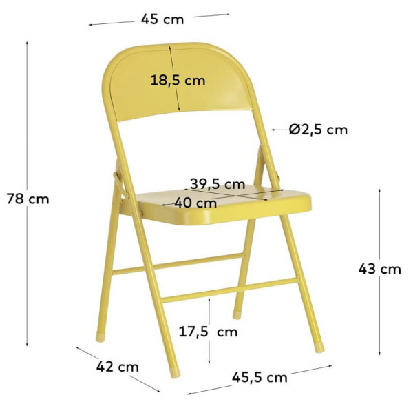 Стілець розкладний La Forma Aidana CC2093R81 Жовтий-8