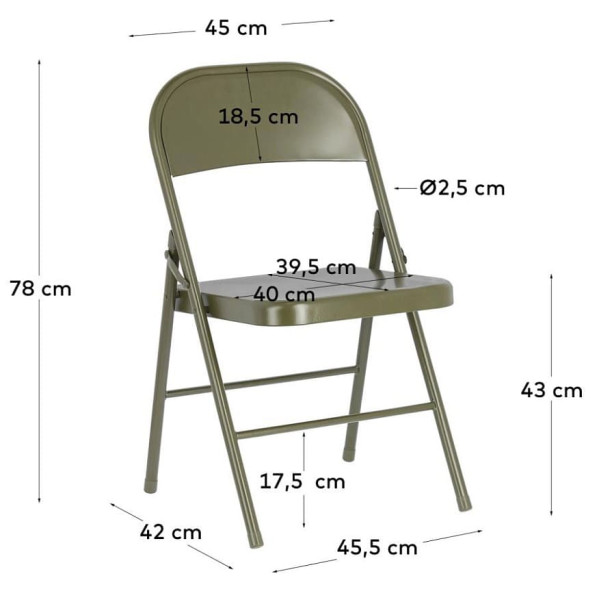 Стілець розкладний La Forma Aidana CC2093R19 Темно-зелений-8