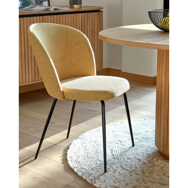 Стілець La Forma Anoha CC2027PK81 Гірчичний тканина-1