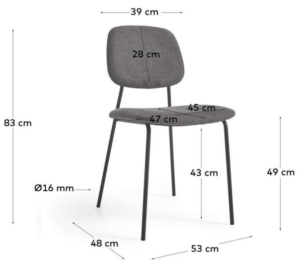Стілець La Forma BENILDA CC3003KY15 Темно-сірий тканина-9