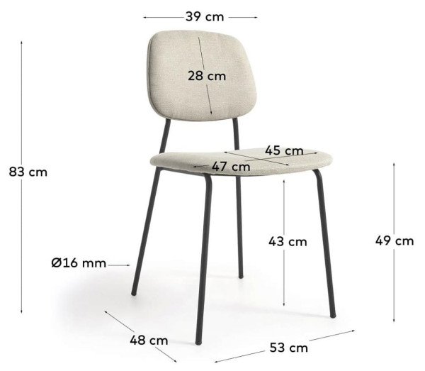 Стілець La Forma BENILDA CC3003KY12 Бежевий тканина-11