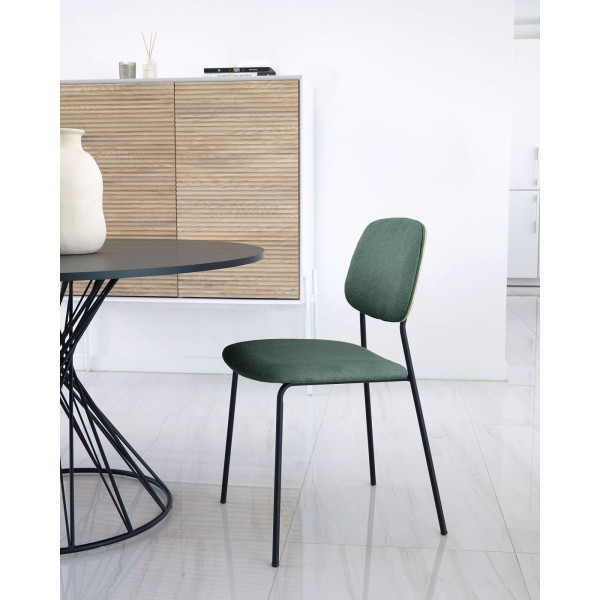 Стілець La Forma BENILDA CC3003KY19 Темно-зелений тканина-1