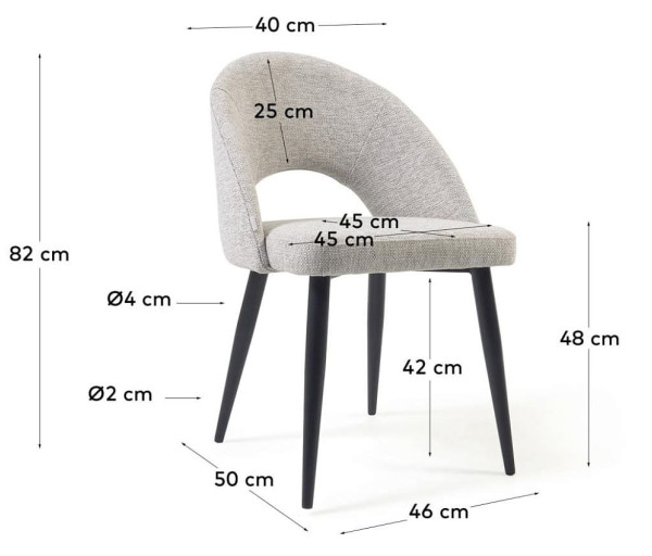 Стілець La Forma Mael CC2211MN12 Бежевий тканина-9