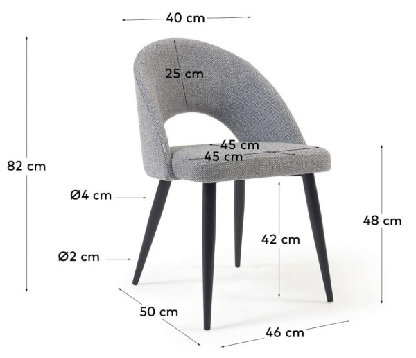 Стул La Forma Mael CC2211MN14 Серый ткань-10