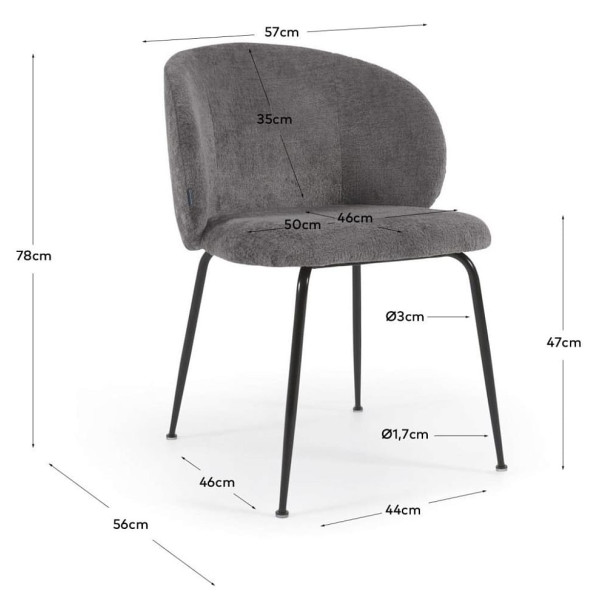 Стілець La Forma Minna CC1167BG15 Сірий тканина-9