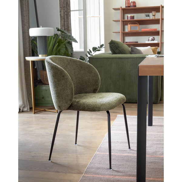 Стілець La Forma Minna CC1167BG19 Темно-зелений тканина-1