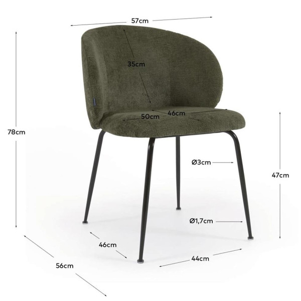 Стілець La Forma Minna CC1167BG19 Темно-зелений тканина-13