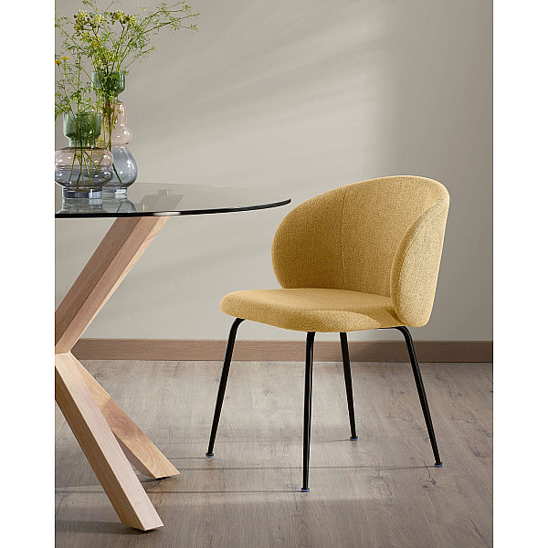 Стілець La Forma Minna CC1167PK81 Гірчичний тканина-1