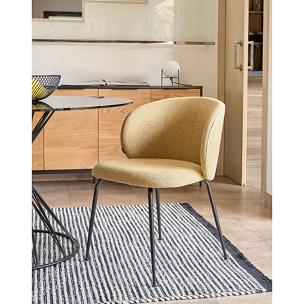 Стілець La Forma Minna CC1167PK81 Гірчичний тканина-2