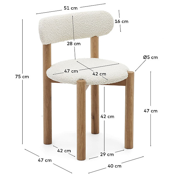 Стул La Forma NEBAI C0100117TB05 Белый букле-13