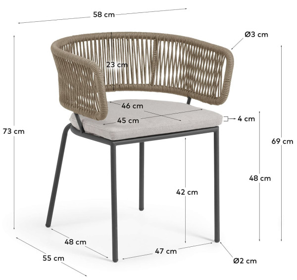 Стілець La Forma NADIN CC6068J12 Бежевий-10