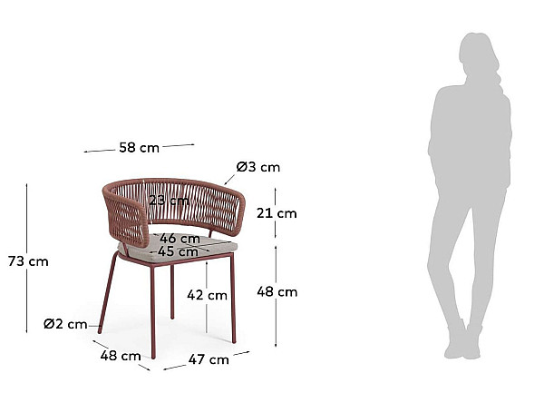 Стілець La Forma NADIN CC2234J86 Теракотовий-10
