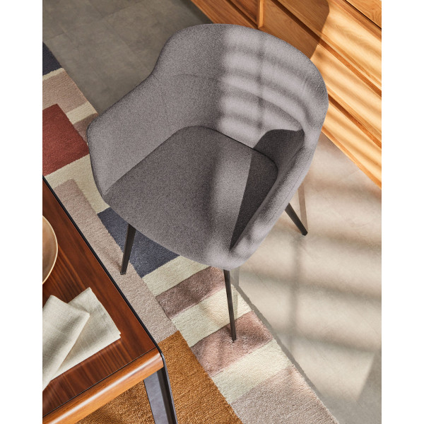 Стілець La Forma Nadya CC1986AB15 Темно-сірий тканина-3