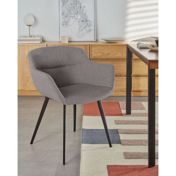 Стілець La Forma Nadya CC1986AB15 Темно-сірий тканина-2
