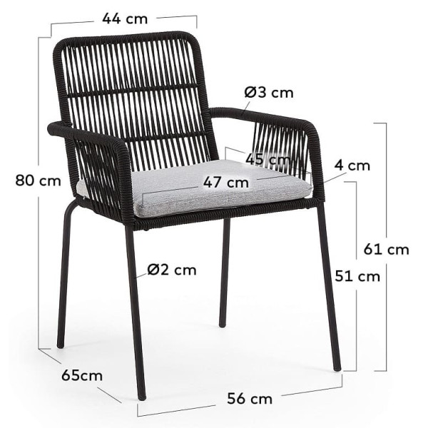 Стул-кресло La Forma SAMT CC0717S01 Черный-14
