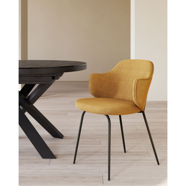 Стілець La Forma SUANNA C0100009PN81 Гірчичний тканина вельвет-1