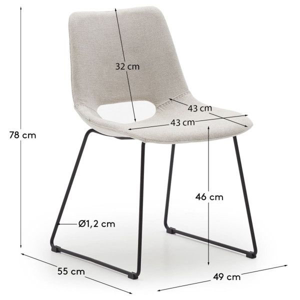 Стілець La Forma ZAHARA C0100012JJ12 Бежевий тканина-9