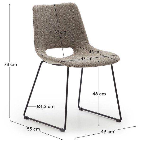 Стілець La Forma ZAHARA C0100012JJ11 Коричневий тканина-8
