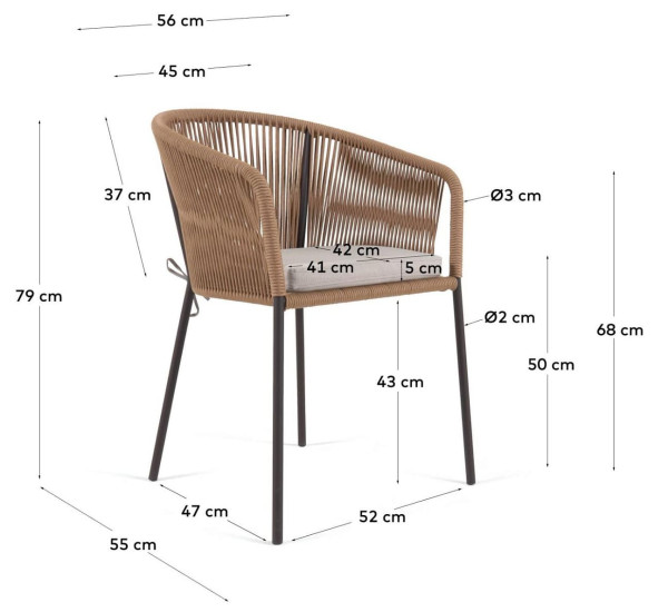 Крісло La Forma Yanet CC5224J12 Бежевий-10