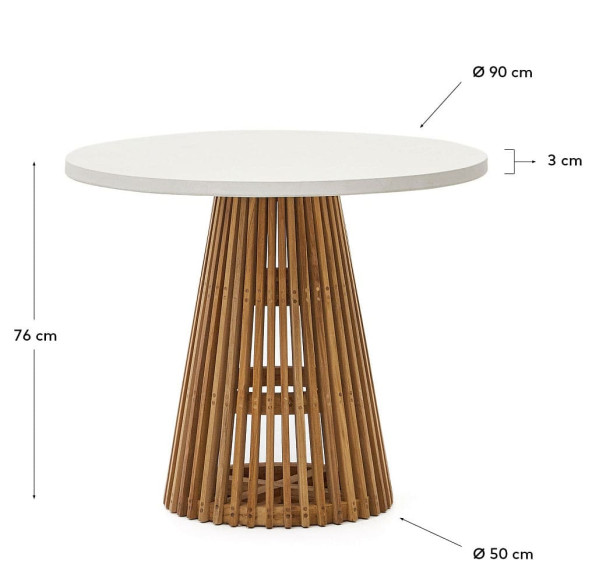 Стіл обідній La Forma Alcaufar J0100112PR05 Ø 90 см-6