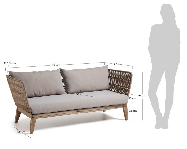 Диван La Forma BELLENY C838R33 3-місний Бежевий-11