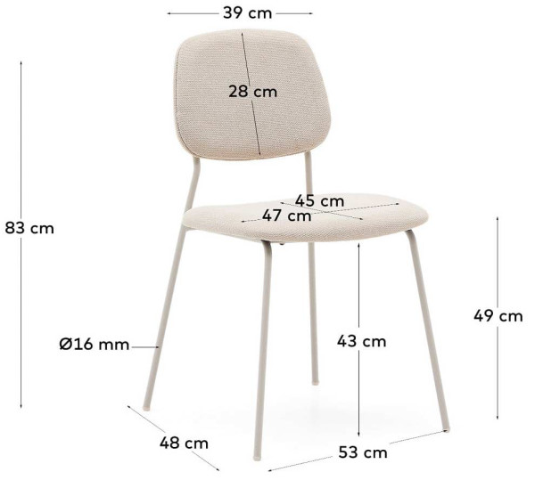 Стілець La Forma BENILDA C0100195KY12 Бежевий тканина-9