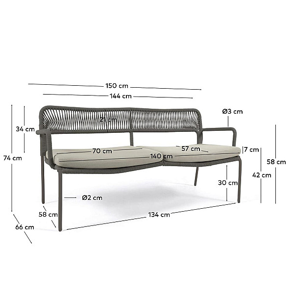 Диван La Forma CAILIN IT0368J19 2-місний Зелений-9