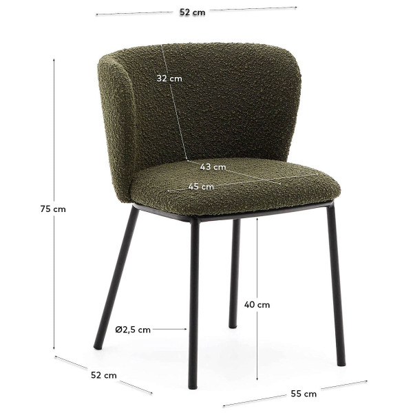 Стул La Forma CISELIA C0100188JJ06 Зеленый букле-6