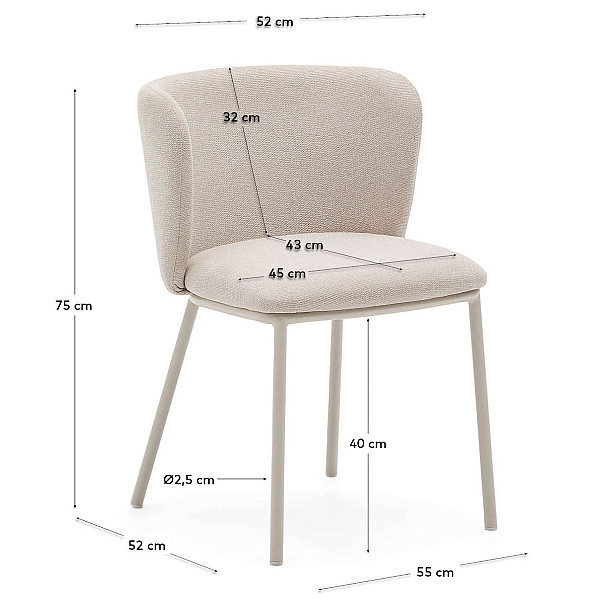 Стілець La Forma CISELIA C0100194KY12 Бежевий тканина синель-8