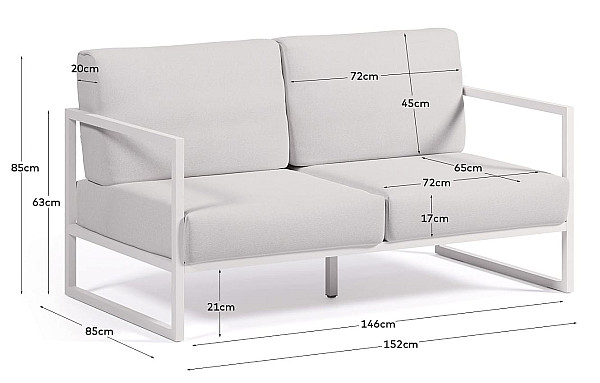 Диван La Forma COMOVA O100_20_ST14 2-местный Белый-2