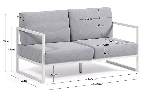 Диван La Forma COMOVA O100_20_ST26 2-местный Голубой-3