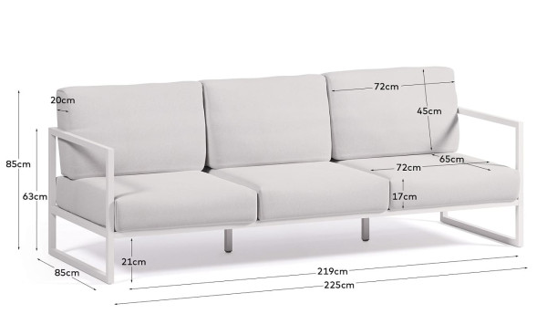 Диван La Forma COMOVA O100_30_ST14 3-місний Білий-4
